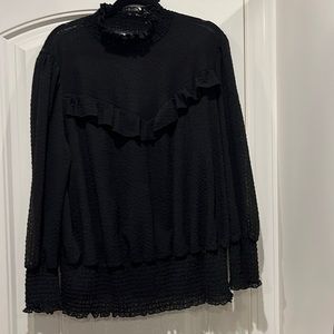 Dressy black plus size stretch top